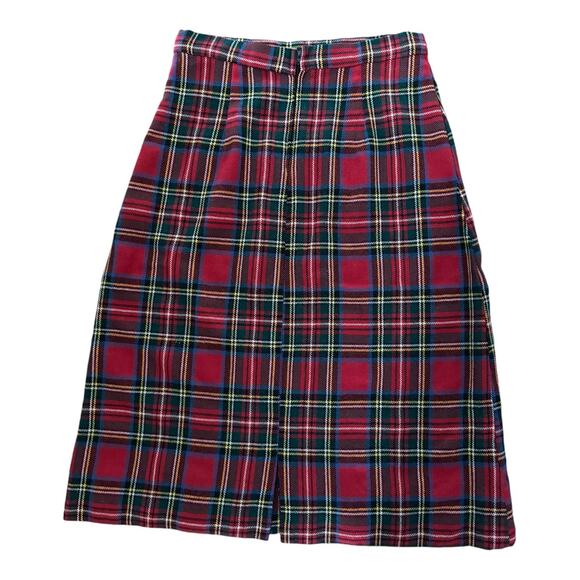 Vintage 70's handmade Red Plaid Tartan high waisted A line skirt size 8-10 - Picture 7 of 12